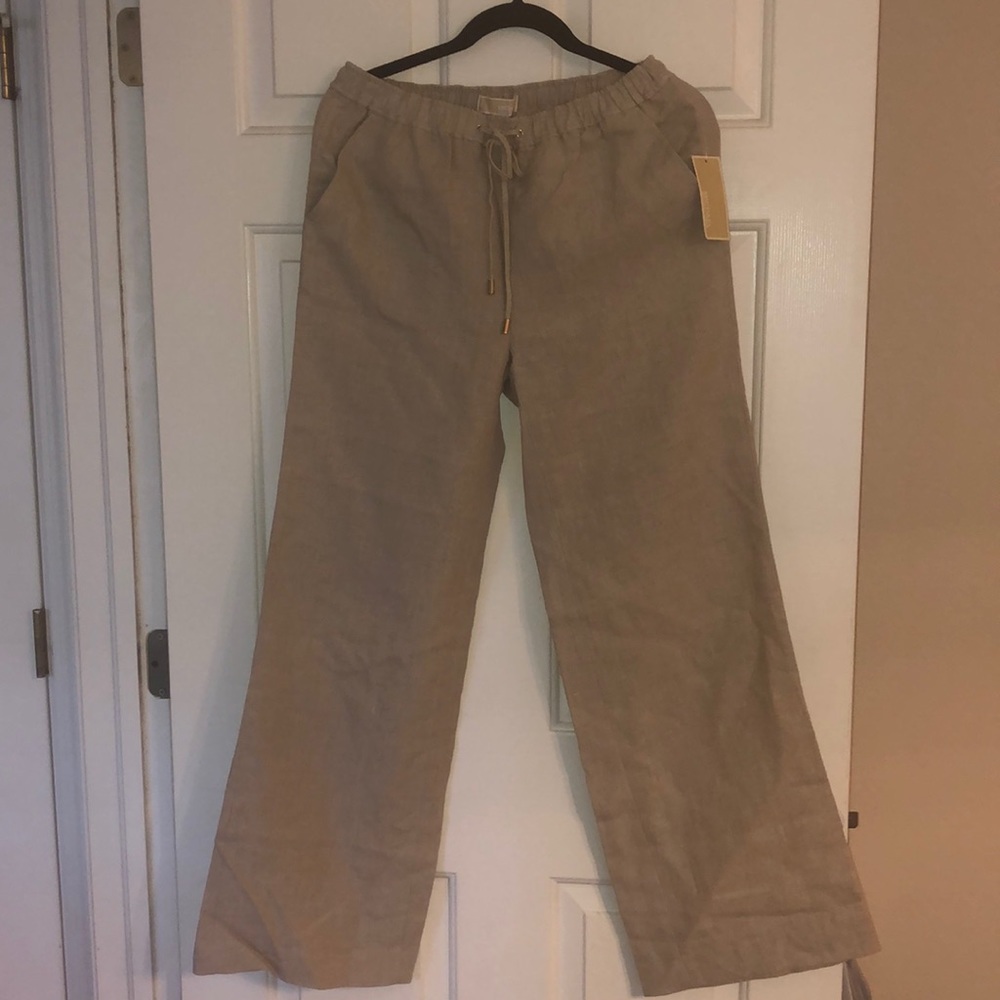 Michael Kors 100% Linen Beige Pants Size 6